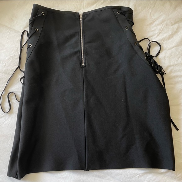 Akira 3x stretchy black lace-up skirt with zipper back- so cute just never worn! - Picture 2 of 3